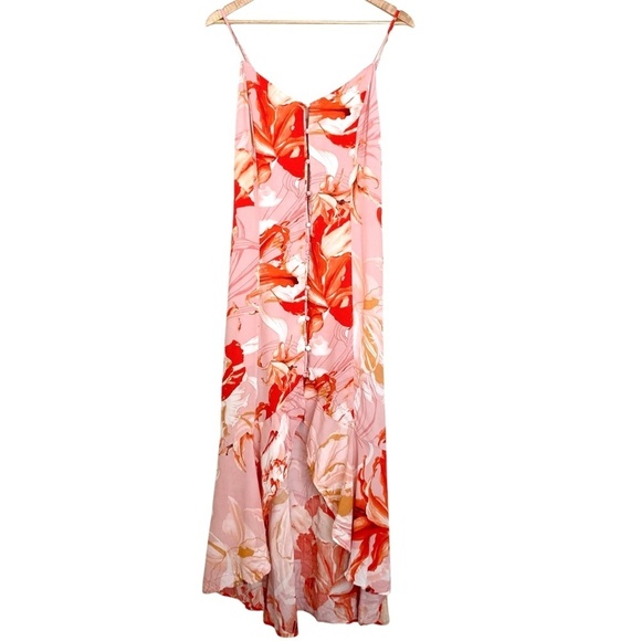 ABEL THE LABEL Flower Bomb Lola Button Front Hi Low Maxi Dress - Picture 4 of 10
